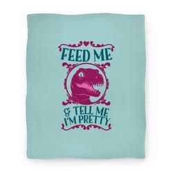 Movie Anime Feed Me and Tell Me I'm Pretty (Raptor) Premium Fleece Sherpa Blanket Perfect Gifts For Family On Christmas