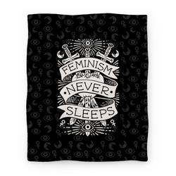 Movie Anime Feminism Never Sleeps Premium Fleece Sherpa Blanket Perfect And Unique Gifts For Family On Christmas