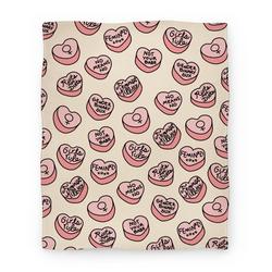 Movie Anime Feminist Conversation Hearts Premium Fleece Sherpa Blanket Perfect Gifts For Family On Christmas