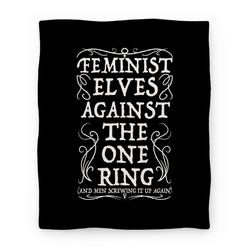 Movie Anime Feminist Elves Against the One Ring Premium Fleece Sherpa Blanket Perfect Gifts For Family On Christmas