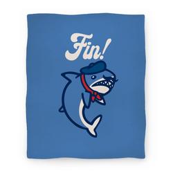 Movie Anime Fin French Shark Parody Premium Fleece Sherpa Blanket Perfect Gifts For Family On Christmas