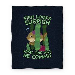 Movie Anime Fish Looks Suspish What Fins Will He Commit Premium Fleece Sherpa Blanket Perfect Gifts For Family On Christmas