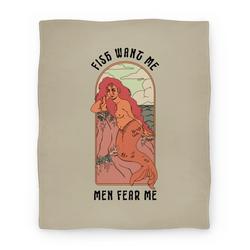 Movie Anime Fish Want Me Men Fear Me Mermaid Premium Fleece Sherpa Blanket Perfect Gifts For Family On Christmas