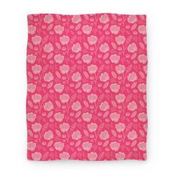 Movie Anime Floral and Leaves Pattern (Pink) Premium Fleece Sherpa Blanket Perfect Gifts For Family On Christmas