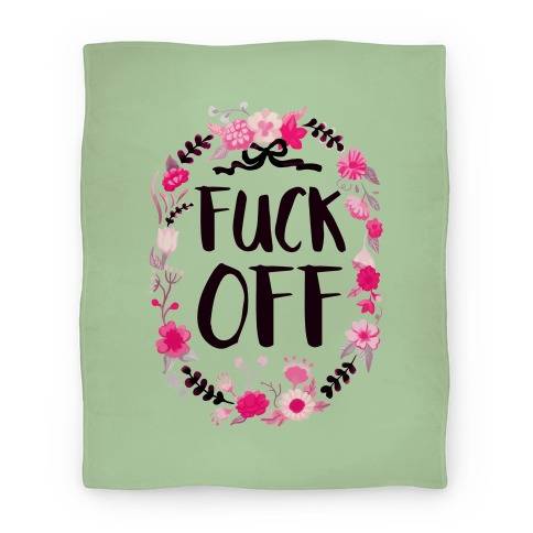 Movie Anime Floral F*** Off Premium Fleece Sherpa Blanket Perfect And Unique Gifts For Family On Christmas