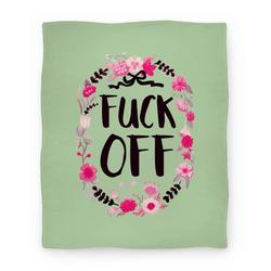 Movie Anime Floral F*** Off Premium Fleece Sherpa Blanket Perfect And Unique Gifts For Family On Christmas