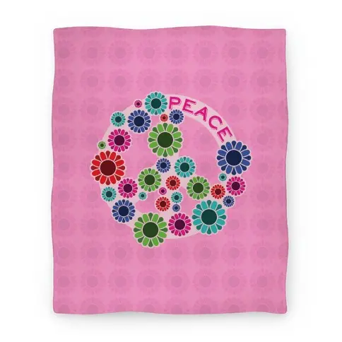 Movie Anime Floral Peace Sign Premium Fleece Sherpa Blanket Perfect And Unique Gifts For Family On Christmas
