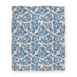 Movie Anime Floral Penis Pattern Blue Premium Fleece Sherpa Blanket Perfect Gifts For Family On Christmas