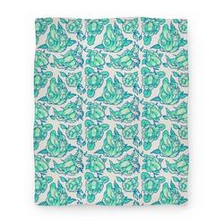 Movie Anime Floral Penis Pattern Teal Premium Fleece Sherpa Blanket Perfect Gifts For Family On Christmas