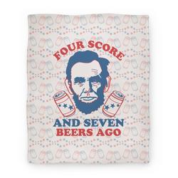 Movie Anime Four Score and Seven Beers Ago Premium Fleece Sherpa Blanket Perfect Gifts For Family On Christmas