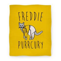 Movie Anime Freddie Purrcury Cat Parody Premium Fleece Sherpa Blanket Perfect Gifts For Family On Christmas