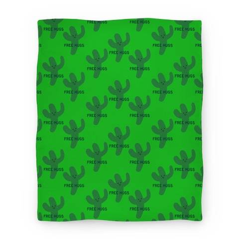 Movie Anime Free Hugs Cactus Premium Fleece Sherpa Blanket Perfect And Unique Gifts For Family On Christmas