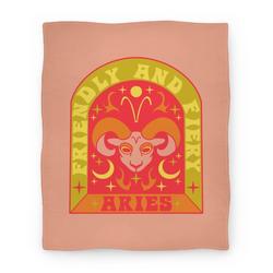 Movie Anime Friendly And Fiery Aries Premium Fleece Sherpa Blanket Perfect Gifts For Family On Christmas