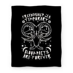 Movie Anime Friendship is Temporary Blood Pacts Are Forever Premium Fleece Sherpa Blanket Perfect Gifts For Family On Christmas