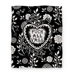 Movie Anime F*** All Y'all Old School Tattoo Premium Fleece Sherpa Blanket Perfect Gifts For Family On Christmas