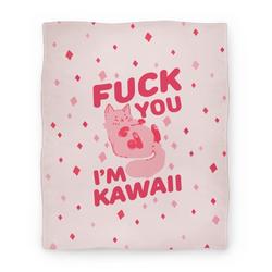 Movie Anime F*** You I'm Kawaii Premium Fleece Sherpa Blanket Perfect And Unique Gifts For Family On Christmas