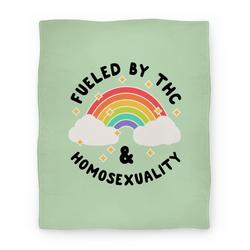 Movie Anime Fueled By THC & Homosexuality Premium Fleece Sherpa Blanket Perfect Gifts For Family On Christmas