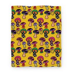 Movie Anime Funky Mushroom Pattern Premium Fleece Sherpa Blanket Perfect Gifts For Family On Christmas