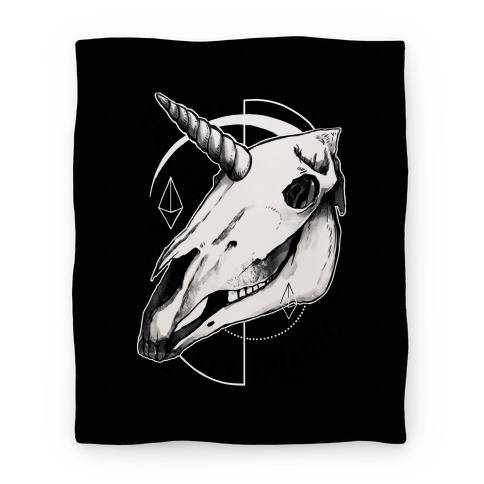 Movie Anime Geometric Occult Unicorn Skull Premium Fleece Sherpa Blanket Perfect Gifts For Family On Christmas