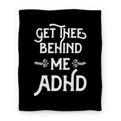 Movie Anime Get Thee Behind Me ADHD Premium Fleece Sherpa Blanket Perfect Gifts For Family On Christmas