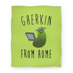 Movie Anime Gherkin From Home Pickle Parody Premium Fleece Sherpa Blanket Perfect Gifts For Family On Christmas