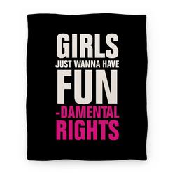 Movie Anime Girls Just Wanna Have Fun (Fundamental Rights) Premium Fleece Sherpa Blanket Perfect Gifts For Family On Christmas