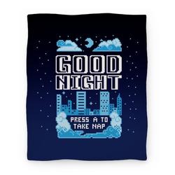 Movie Anime Good Night Game Over Screen Premium Fleece Sherpa Blanket Perfect Gifts For Family On Christmas