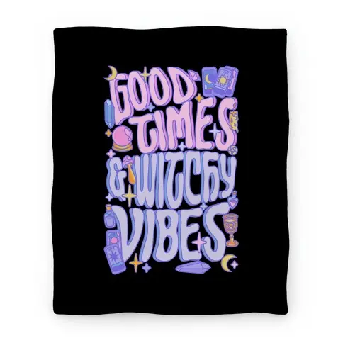 Movie Anime Good Times And Witchy Vibes Premium Fleece Sherpa Blanket Perfect Gifts For Family On Christmas