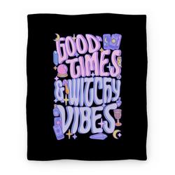 Movie Anime Good Times And Witchy Vibes Premium Fleece Sherpa Blanket Perfect Gifts For Family On Christmas