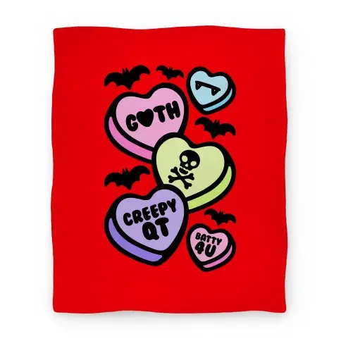 Movie Anime Goth Candy Hearts Premium Fleece Sherpa Blanket Perfect And Unique Gifts For Family On Christmas