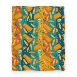 Movie Anime Groovy Fish And Chips Premium Fleece Sherpa Blanket Perfect And Unique Gifts For Family On Christmas