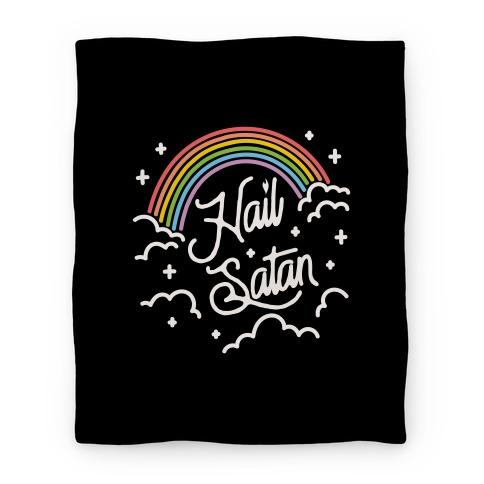 Movie Anime Hail Satan Rainbow Premium Fleece Sherpa Blanket Perfect And Unique Gifts For Family On Christmas