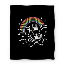 Movie Anime Hail Satan Rainbow Premium Fleece Sherpa Blanket Perfect And Unique Gifts For Family On Christmas