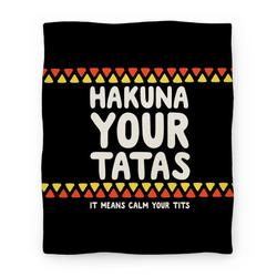 Movie Anime Hakuna Your Tatas (It Means Calm Your Tits) Premium Fleece Sherpa Blanket Perfect Gifts For Family On Christmas