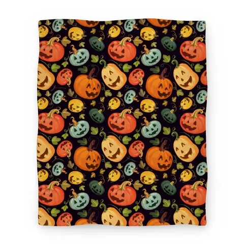 Movie Anime Happy Autumn Pumpkin Pattern Premium Fleece Sherpa Blanket Perfect Gifts For Family On Christmas