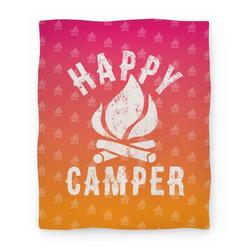 Movie Anime Happy Camper Premium Fleece Sherpa Blanket Perfect And Unique Gifts For Family On Christmas
