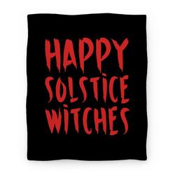 Movie Anime Happy Solstice Witches Parody Premium Fleece Sherpa Blanket Perfect Gifts For Family On Christmas