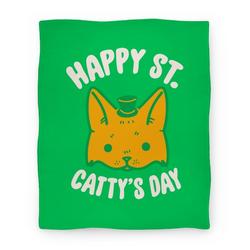 Movie Anime Happy St. Catty's Day Premium Fleece Sherpa Blanket Perfect And Unique Gifts For Family On Christmas