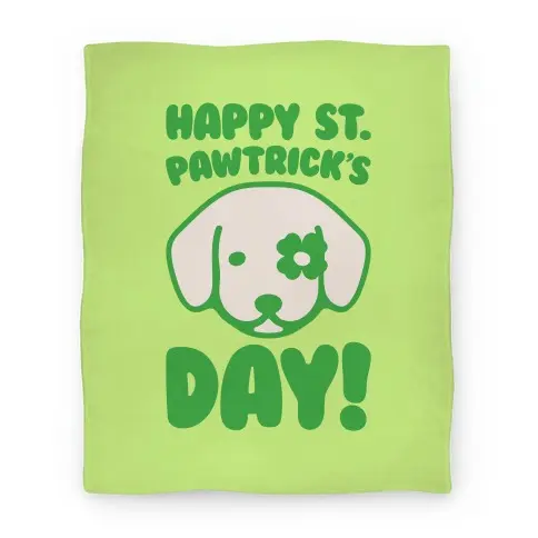 Movie Anime Happy St. Pawtrick's Day Premium Fleece Sherpa Blanket Perfect Gifts For Family On Christmas