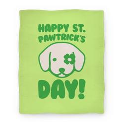 Movie Anime Happy St. Pawtrick's Day Premium Fleece Sherpa Blanket Perfect Gifts For Family On Christmas