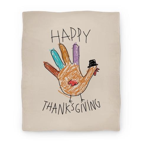 Movie Anime Happy Thanksgiving Hand Turkey Premium Fleece Sherpa Blanket Perfect Gifts For Family On Christmas