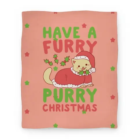Movie Anime Have a Furry, Purry Christmas Premium Fleece Sherpa Blanket Perfect Gifts For Family On Christmas
