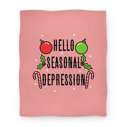 Movie Anime Hello Seasonal Depression Premium Fleece Sherpa Blanket Perfect Gifts For Family On Christmas
