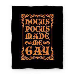 Movie Anime Hocus Pocus Made Me Gay Premium Fleece Sherpa Blanket Perfect Gifts For Family On Christmas