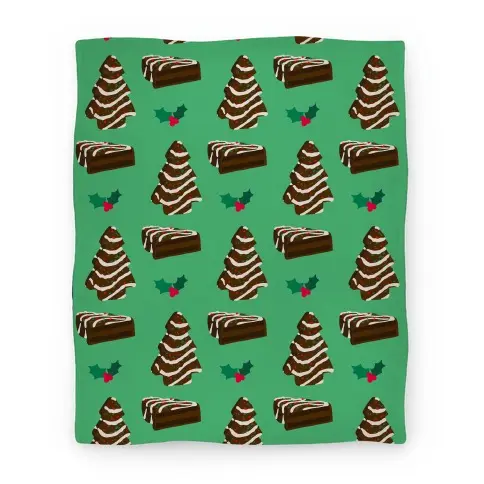 Movie Anime Holiday Tree Cake Pattern (Chocolate) Premium Fleece Sherpa Blanket Perfect Gifts For Family On Christmas
