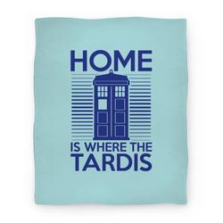 Movie Anime Home Is Where The Tardis Premium Fleece Sherpa Blanket Perfect Gifts For Family On Christmas