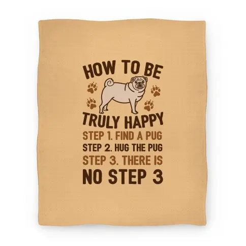 Movie Anime How To Be Truly Happy: Pug Hugs Premium Fleece Sherpa Blanket Perfect Gifts For Family On Christmas