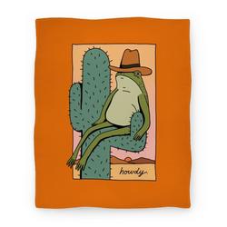 Movie Anime Howdy Frog Cowboy Premium Fleece Sherpa Blanket Perfect And Unique Gifts For Family On Christmas