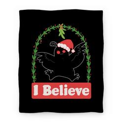 Movie Anime I Believe - Christmas Mothman Premium Fleece Sherpa Blanket Perfect Gifts For Family On Christmas