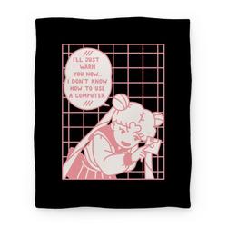Movie Anime I Don't Know How To Use A Computer Sailor Moon Premium Fleece Sherpa Blanket Perfect Gifts For Family On Christmas